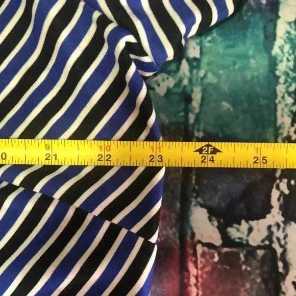 Ashley Stewart plus size dress blue,white,black stripes size 20 - Picture 9 of 11